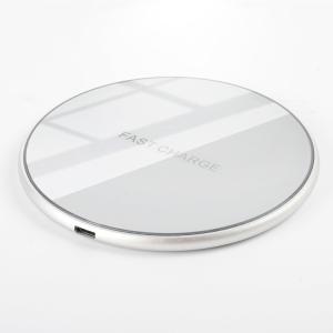 China Ultra Slim Mirror Tempered glass Fast Charging Portable wireless Charger Black/white 5W/7.5W/10W wholesale