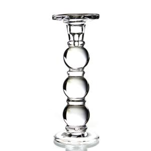 China Long Stem 24cm Height Glass Votive Candle Holders Clear For Table on sale