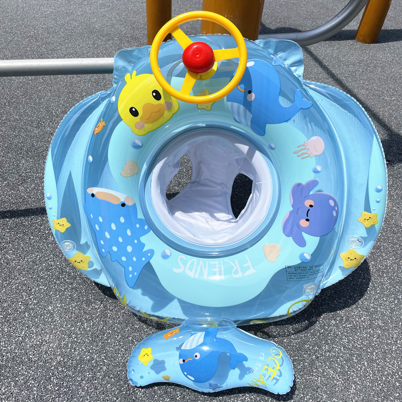 Unisex Inflatable Swim Rings Cute Whale Pattern Beach Party Toys with Floating Design