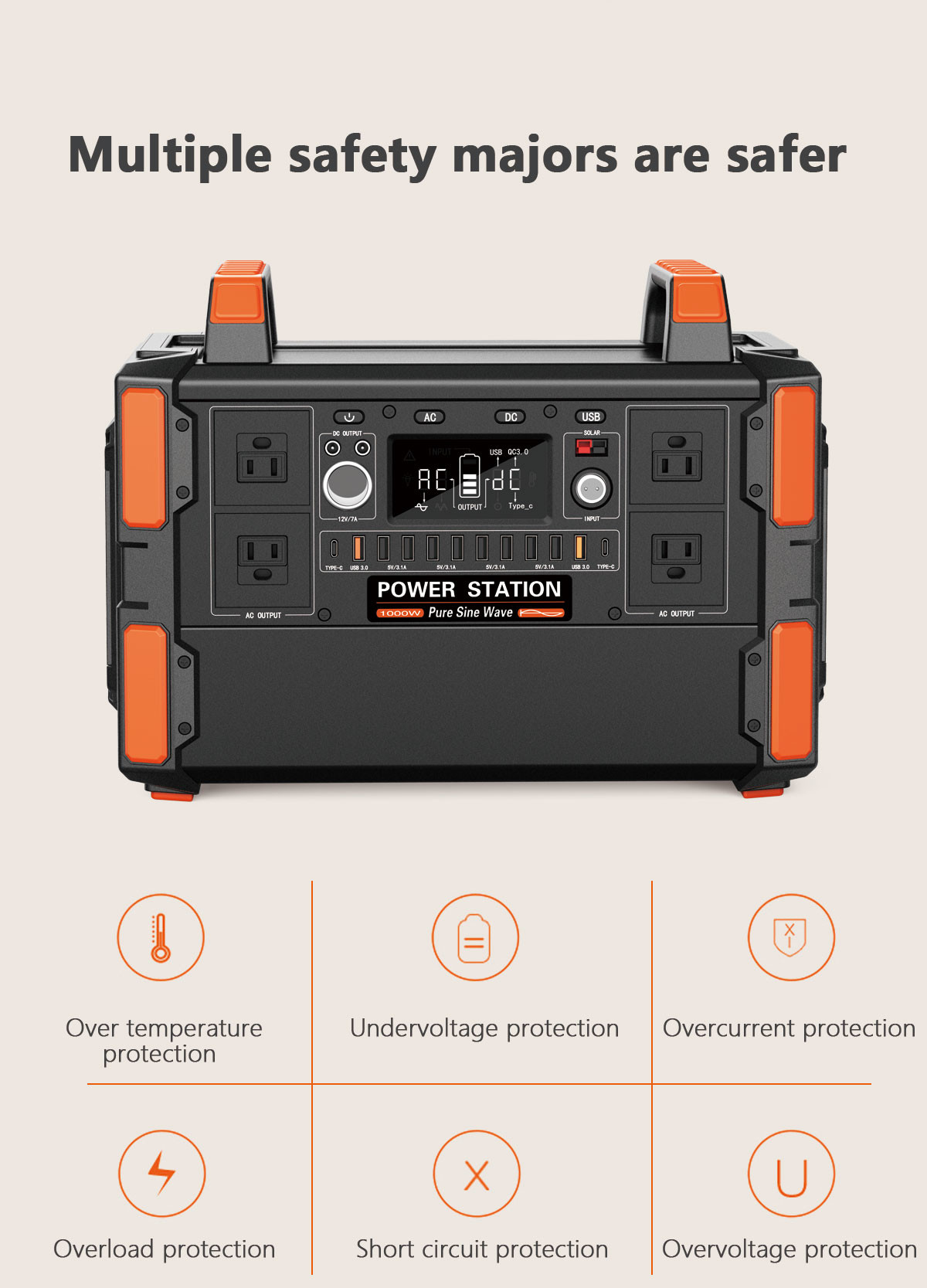Rechargeable Backup Power Lifepo4 Battery Solar Generator 1200w Portable Power Station 600wh Solor Power Bank for Outdoor Camping