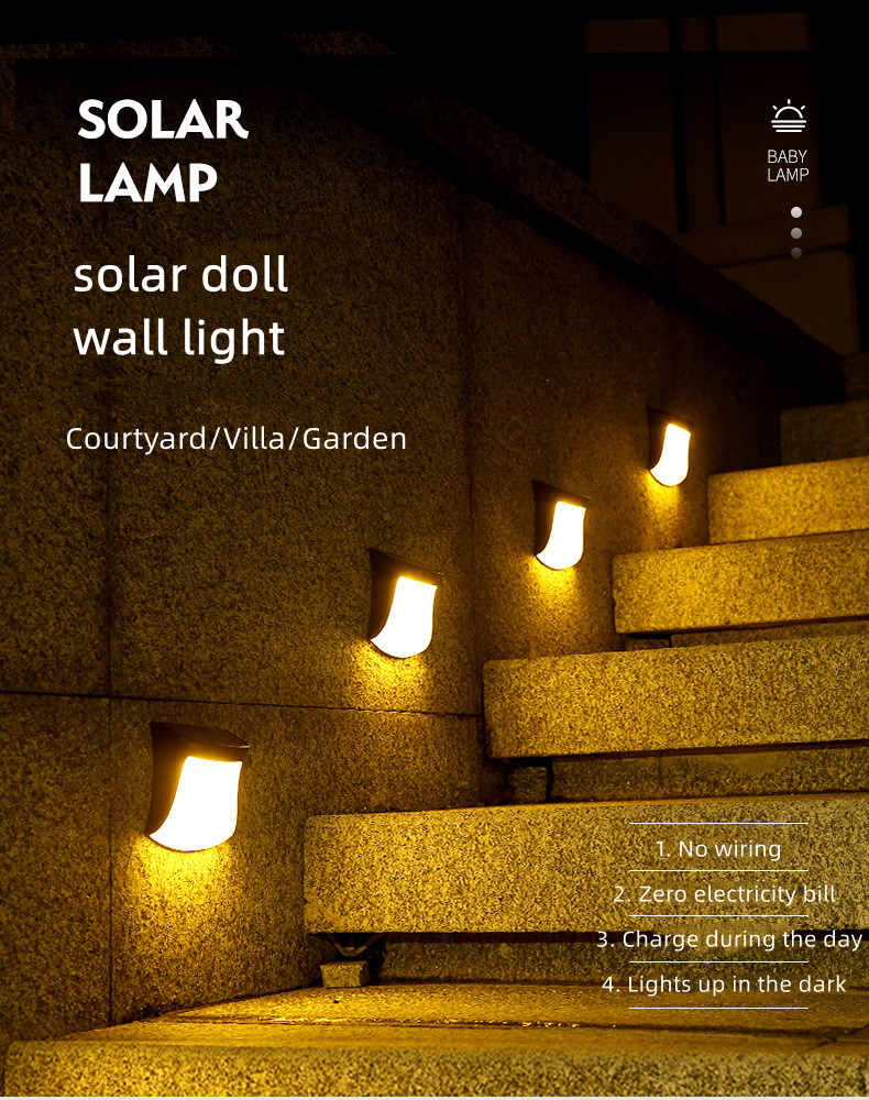 50000 Hour Working Lifetime Solar Light for Outdoor Patio Fence and Waterproof Wall