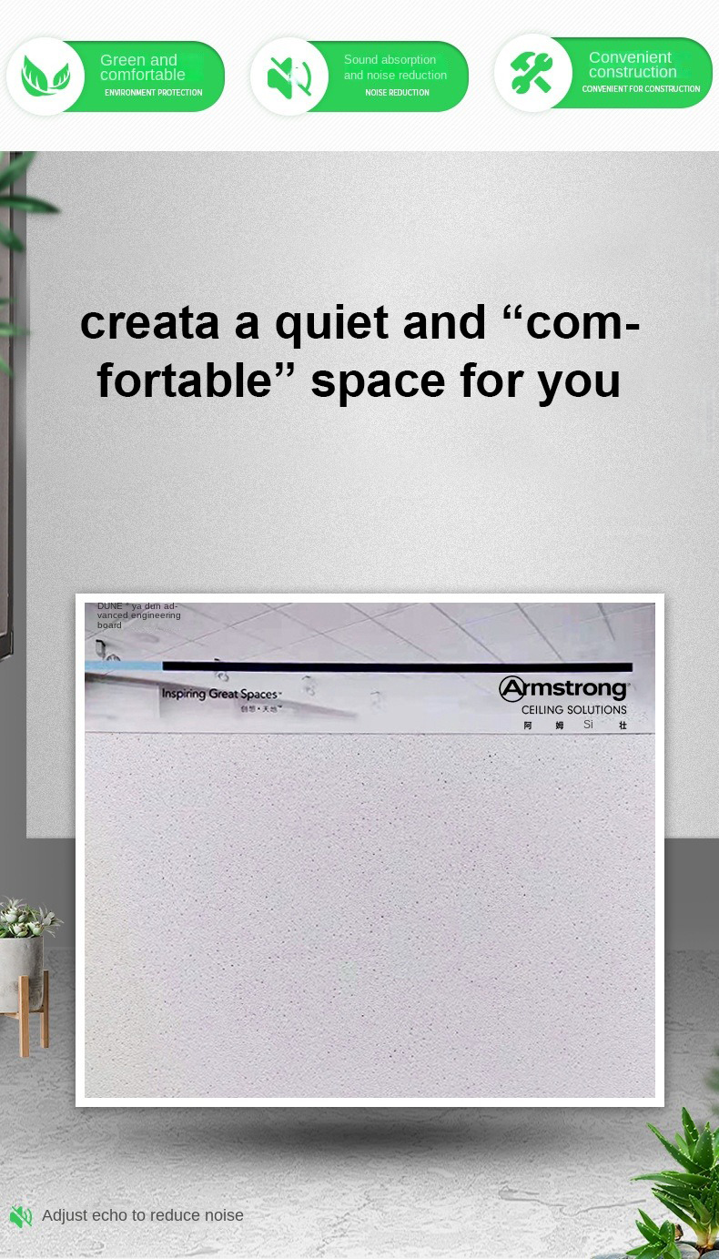 Interior Decoration Sound Proof Material Mineral Wool Acoustic Board for Ceiling