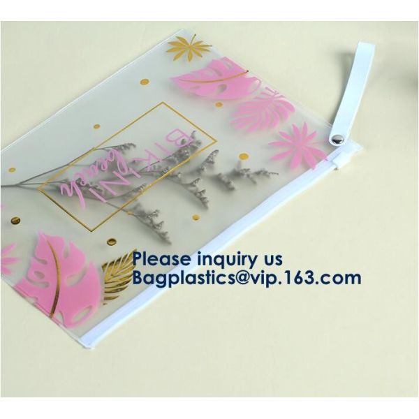 Logo Printed Slider Zipper Clear Pvc Bag For Package Vinyl Transparent Pvc Bag Cosmetic Packing,Zipper Closure Design