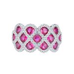 Zircon 925 Sterling Silver Gem Engagement Rings Flower Shape