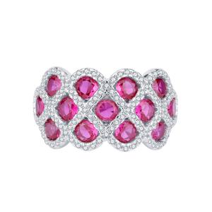 China Zircon 925 Sterling Silver Gem Engagement Rings Flower Shape wholesale