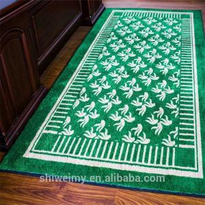 China Muslim big size green printed nylon prayer mat wholesale
