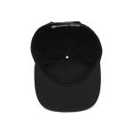 Plastic Closure Black Flat Brim Snapback Hats White Embroidered Logo