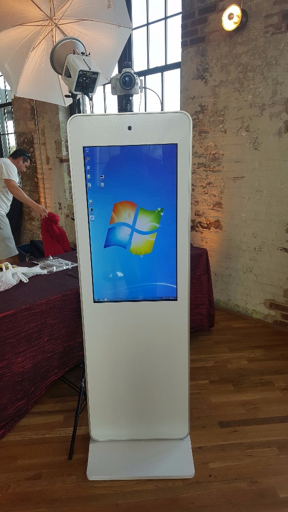 4K UHD 55" inch ground stand LCD LED monitor touchscreen kiosk with mini PC Win10/11 Android OS