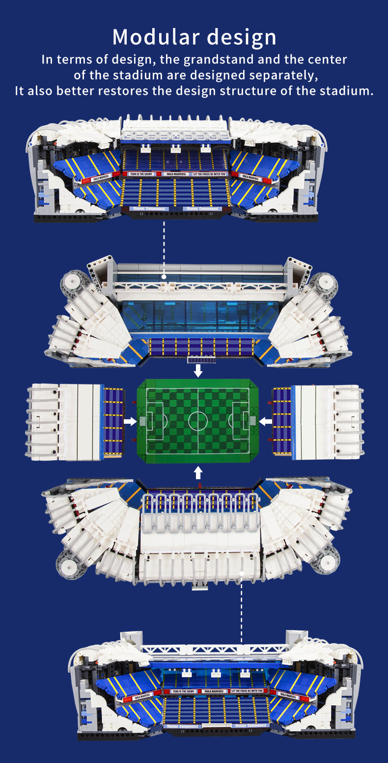 Educational Toys for Bernabeu Football Stadium Model Building Blocks 1 600 Scale 8kg
