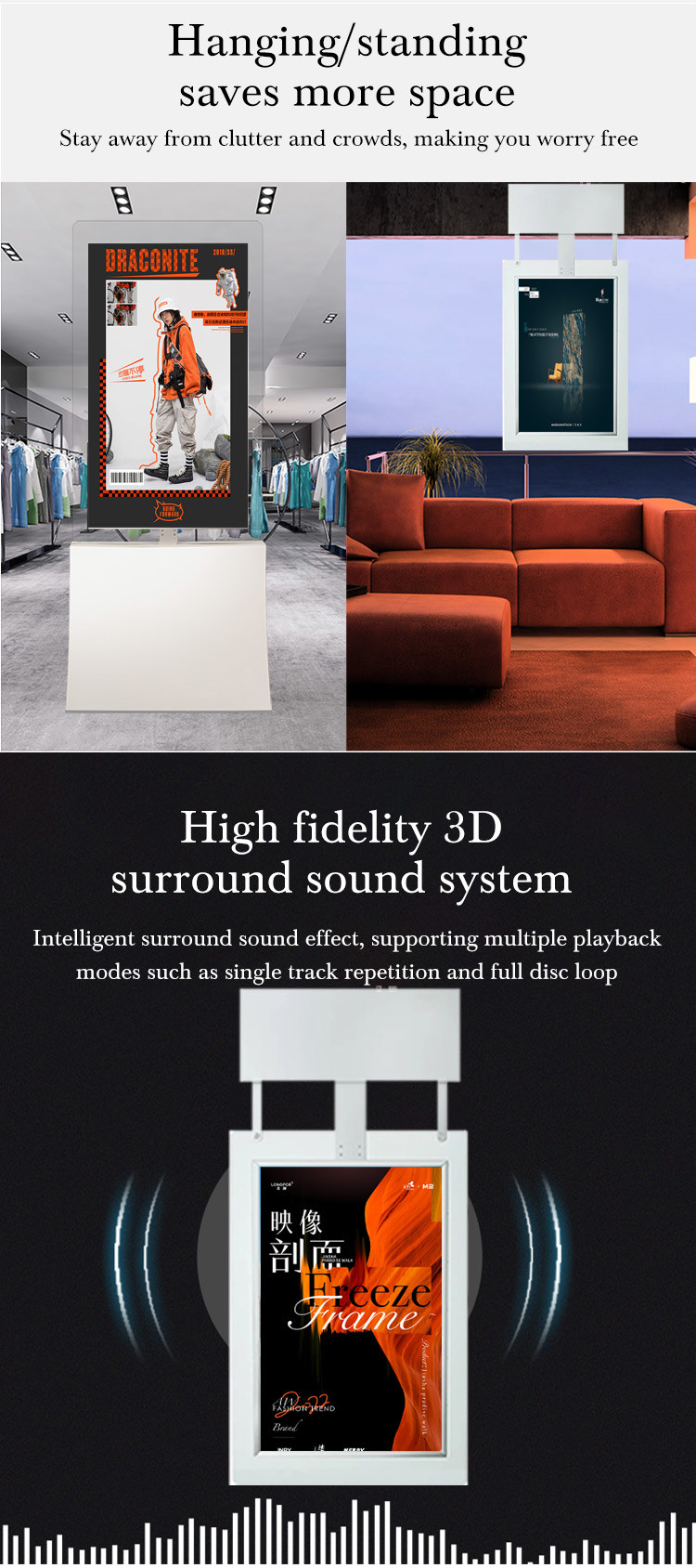 Business Indoor LCD Digital Signage 55 Inch Floor Standing Advertising Display Kiosk