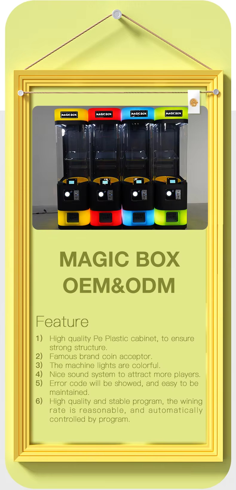 Factory Direct Best Selling Coin Operated Magic Box Gacha Vending Machine Automatic Capsule Machine Vending Toy Capsule