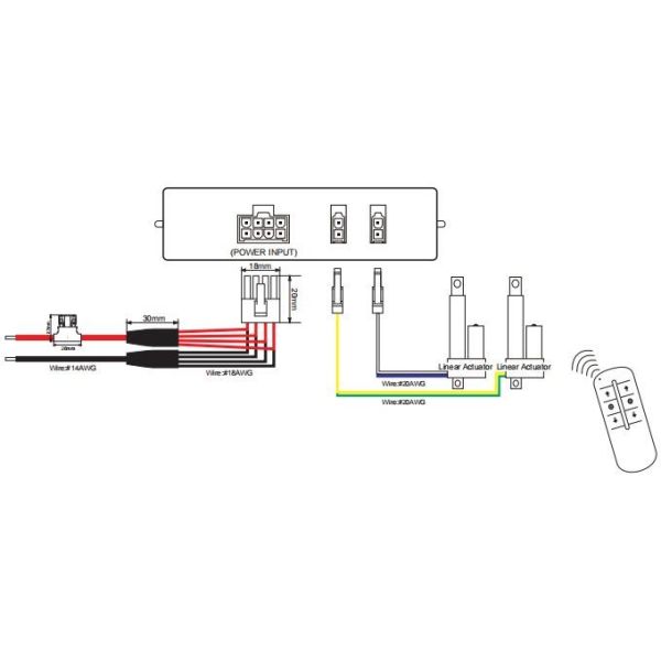 DC12V Individual Control Dual Actuators Remote Controller For Door Automation