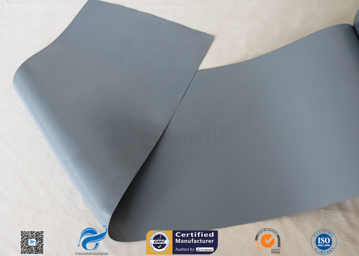 20cm Width Waterproof Grey PVC Woven Fabric Tear Resistant 0.3mm 7.9" Width