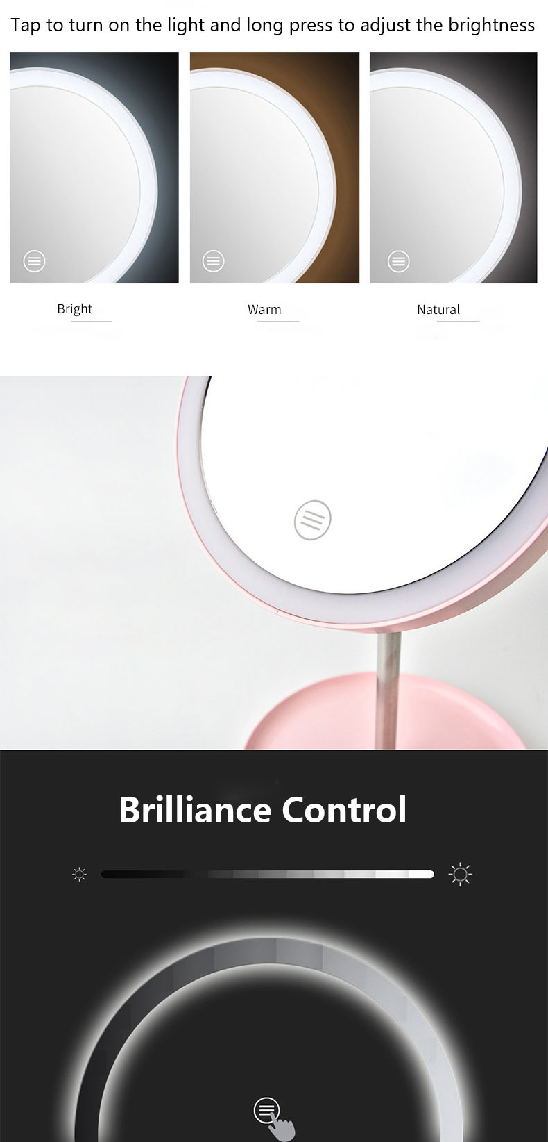 20x Magnifying Led Makeup Mirror For Table Desktop Oem