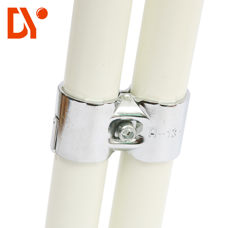 Chromed Lean Tube Connector Recycling 28mm Diameter For Office Desk System