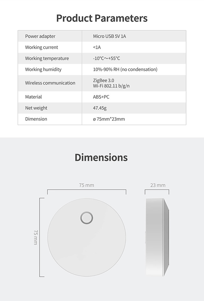 Wireless Tuya Zigbee Hub Home Assistant 1A Zigbee Gateway Hub