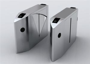 China IP44 1.5mm Thickness Stainless Steel Flap Barriers Auto Reset 110V Waist High Turnstile wholesale
