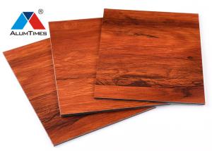China Fire Retardant Aluminium Composite Panel , Wooden Finish Aluminium Sandwich Panel wholesale