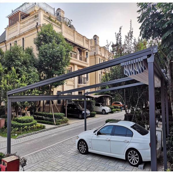 Retractable Outdoor Pergola Awning Kits Aluminum PVC Sail Pergola Automatic Roof