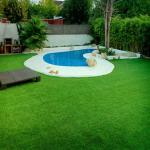 35mm Blue Artificial Turf For Swimming Pool UV Resistance