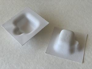 China OEM Biodegradable Compostable Packaging Ripple Texture Pulp Tray Packaging wholesale