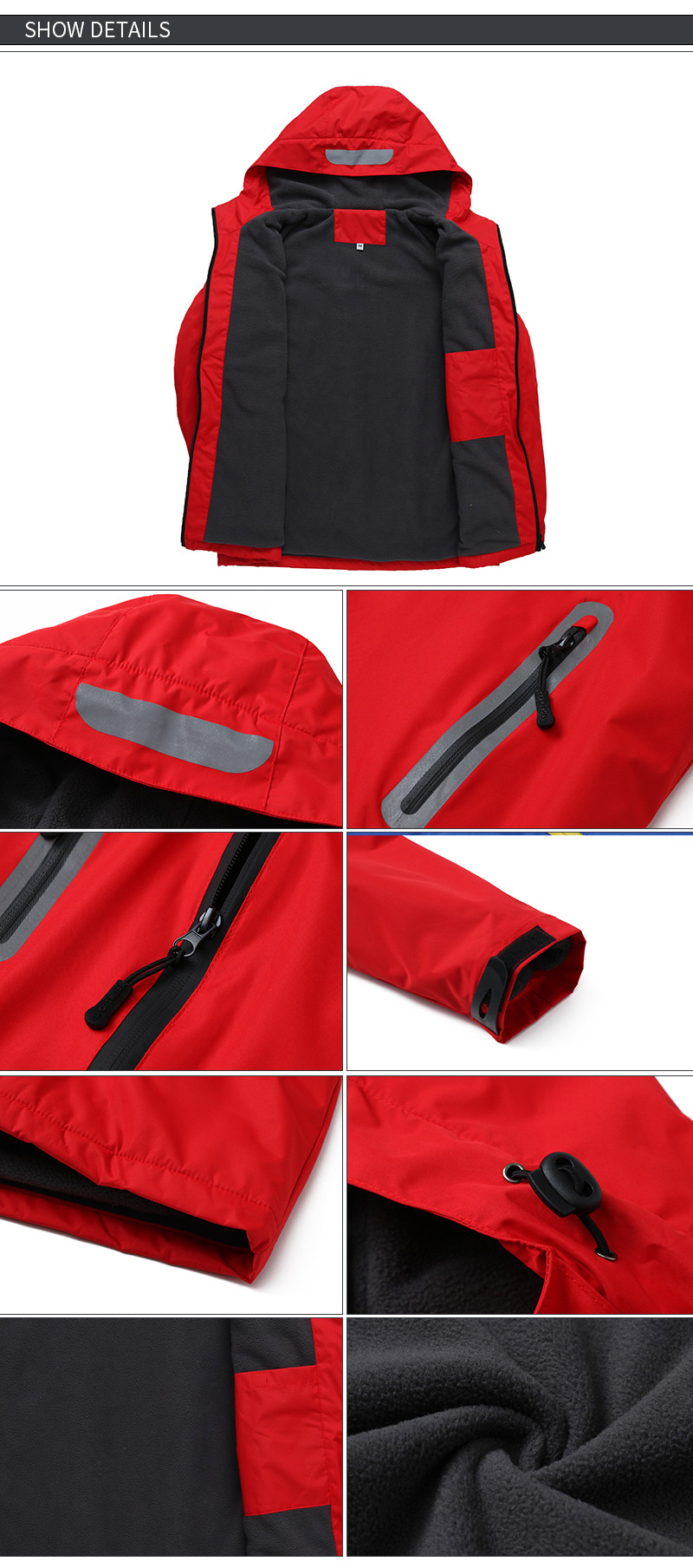 Outdoor Men Softshell Sports Jacket Thermal Waterproof Camping Coats