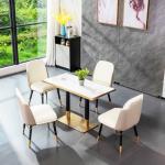 Square Marble Top Stainless Steel Negotiating Table for Hotels