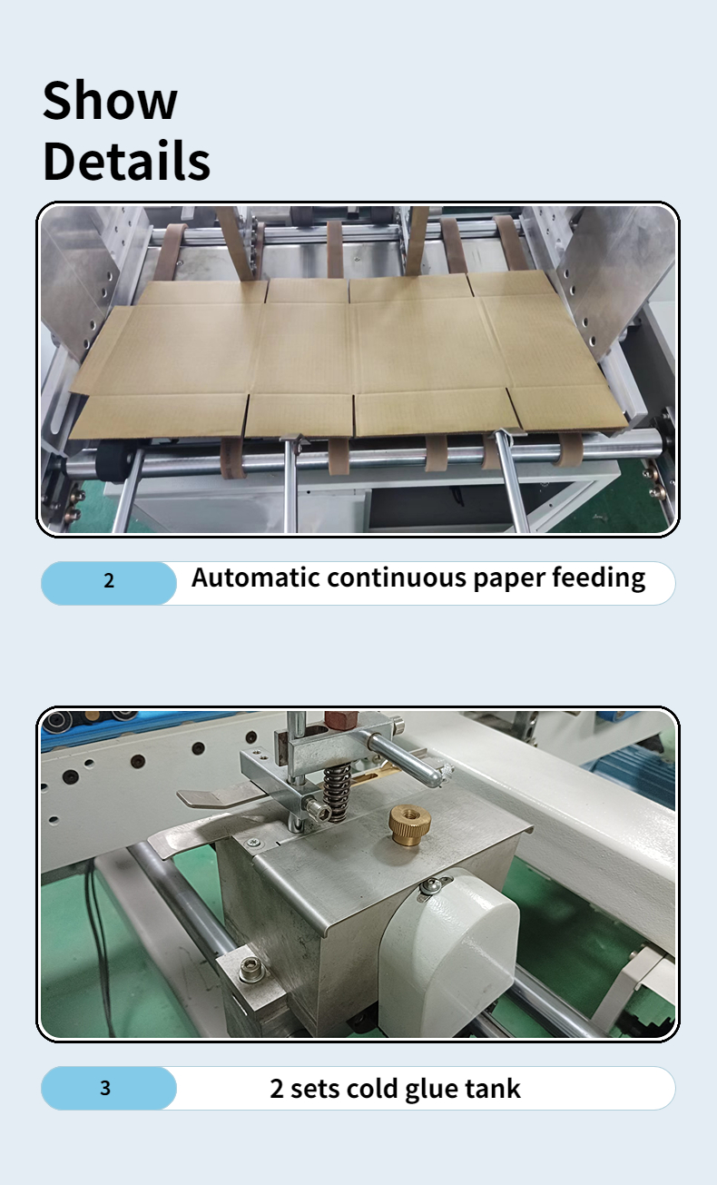 Pneumatic Driven CQT-1300WK-2 Corrugated Paper Box Folder Gluer for Easy Operation