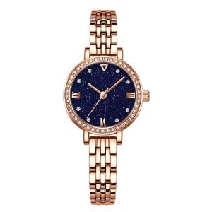 China Blue Sandstone Women Quartz Wrist Watch 11mm Thickness 3ATM Antiwater wholesale