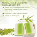 Private Label Nature Organic Moisturing Matcha Lemengrass handmade bath soap