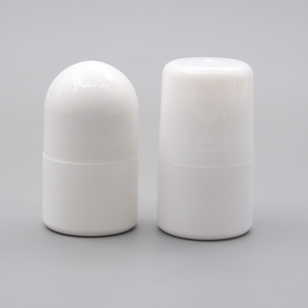60ml 2oz Empty Refillable White Plastic Essential Oil Perfumes Roll On Bottle For Deodorant Container With Roller Ball