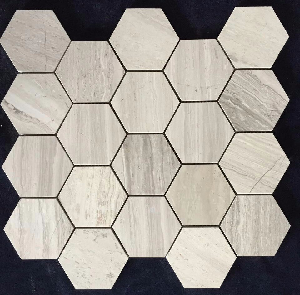 Grey Marble Mosaic Tile Modern Design Pattern / Various Color Optional