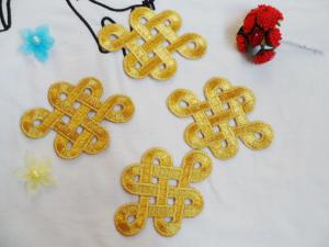 China Hot Fix Motif Gold Embroidery Applique as Chinese Knot Picture wholesale