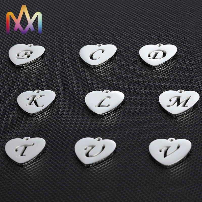 Plating SS304 26 Capital Letter Pendant For DIY Bracelet