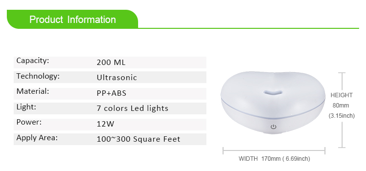 Aromatherapy Vaporiser 12w 200ml Ultrasonic Aroma Diffuser