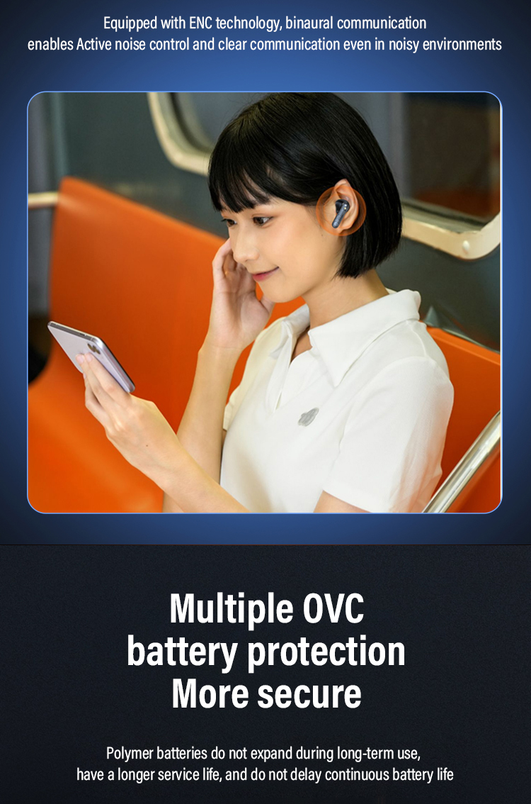 In-Ear ENC True Wireless Earphones with 180mAh Battery Capacity and WiFi Connectivity