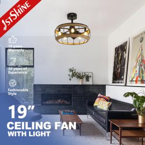 China 20 Inches Farmhouse Caged Bladeless Ceiling Fan With Light wholesale