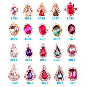 China Hot NEW Wholesale Alloy Jewelry 3D Nail Art Jewelry Nail rhinestones Sticker Supplier Number ML3054-3073 wholesale