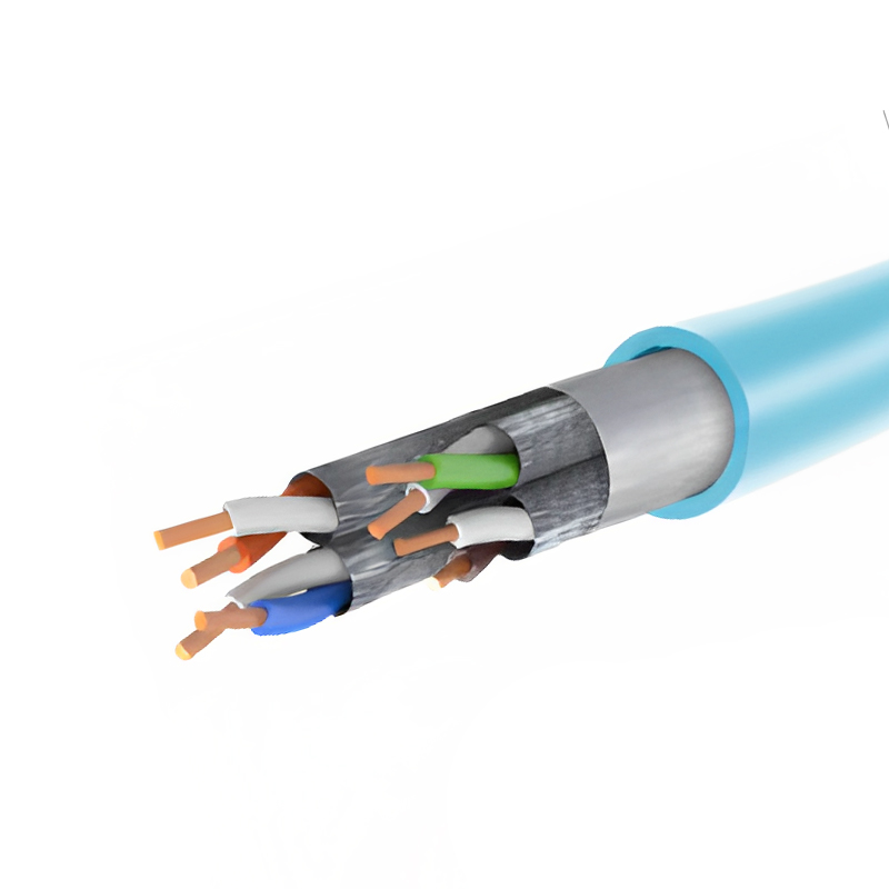 23 AWG Solid Bare Copper Shielded Category 8 LAN Cable with Skin-Foam-Skin Polythene