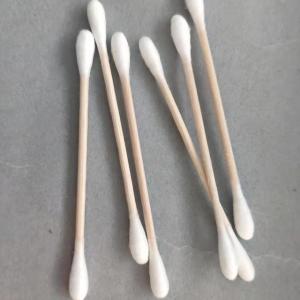 China Disposable Wooden 100pcs Bamboo Cotton Buds Swab wholesale