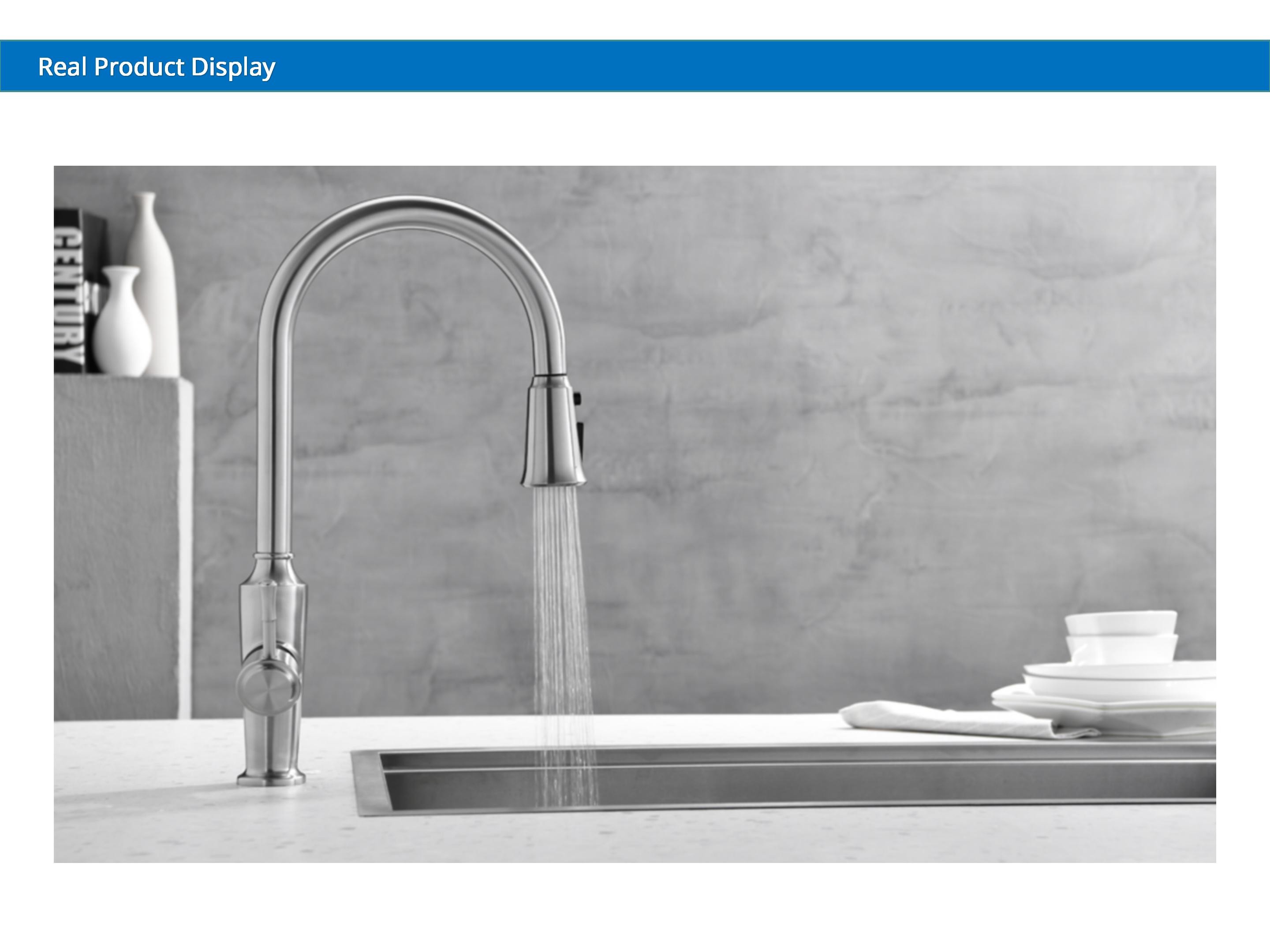Wave Sensor Flexible Kitchen Faucet Mixer Gooseneck Water Faucet DC4.5-6.5V