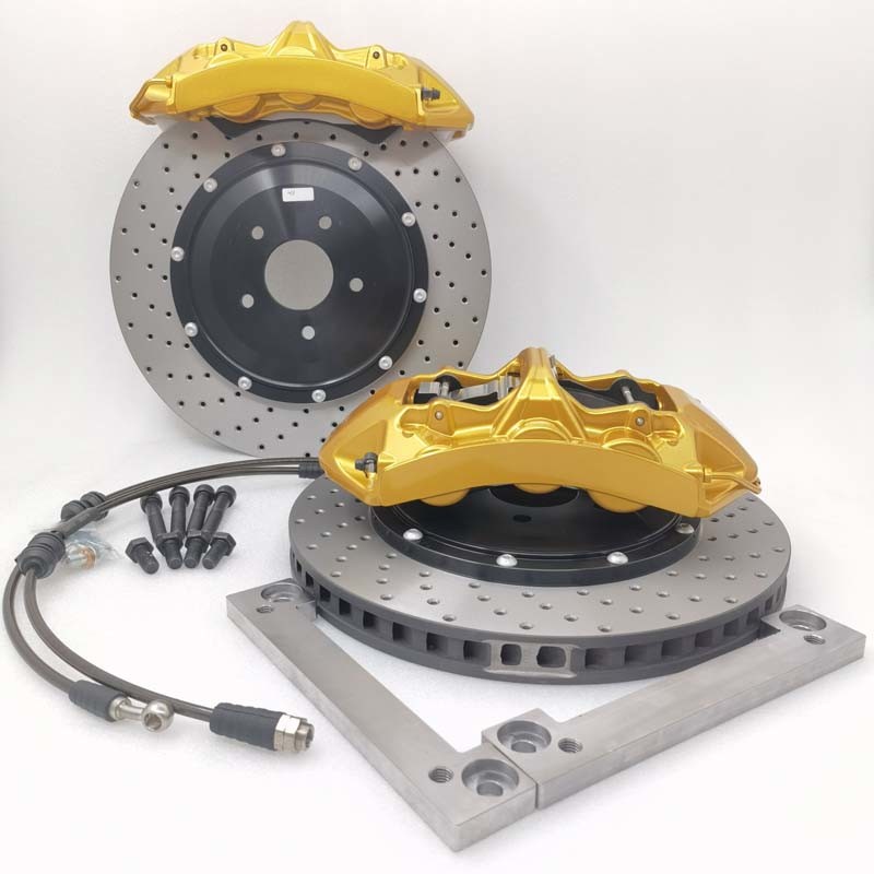 Grey Iron 6 Pot Brake Kit 380*34mm Drilled Metal Bracket For GTR R35 Rim 20