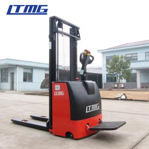 China Wide Legs1.6 Ton Electric Pallet Stacker Forklift 280AH Battery Charged wholesale