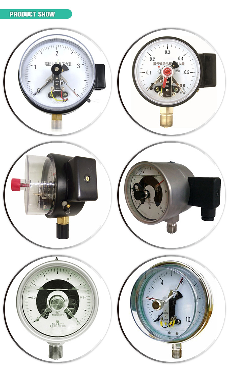 63mm Electric Contact Pressure Gauge Bottom Connection No Oil Filled