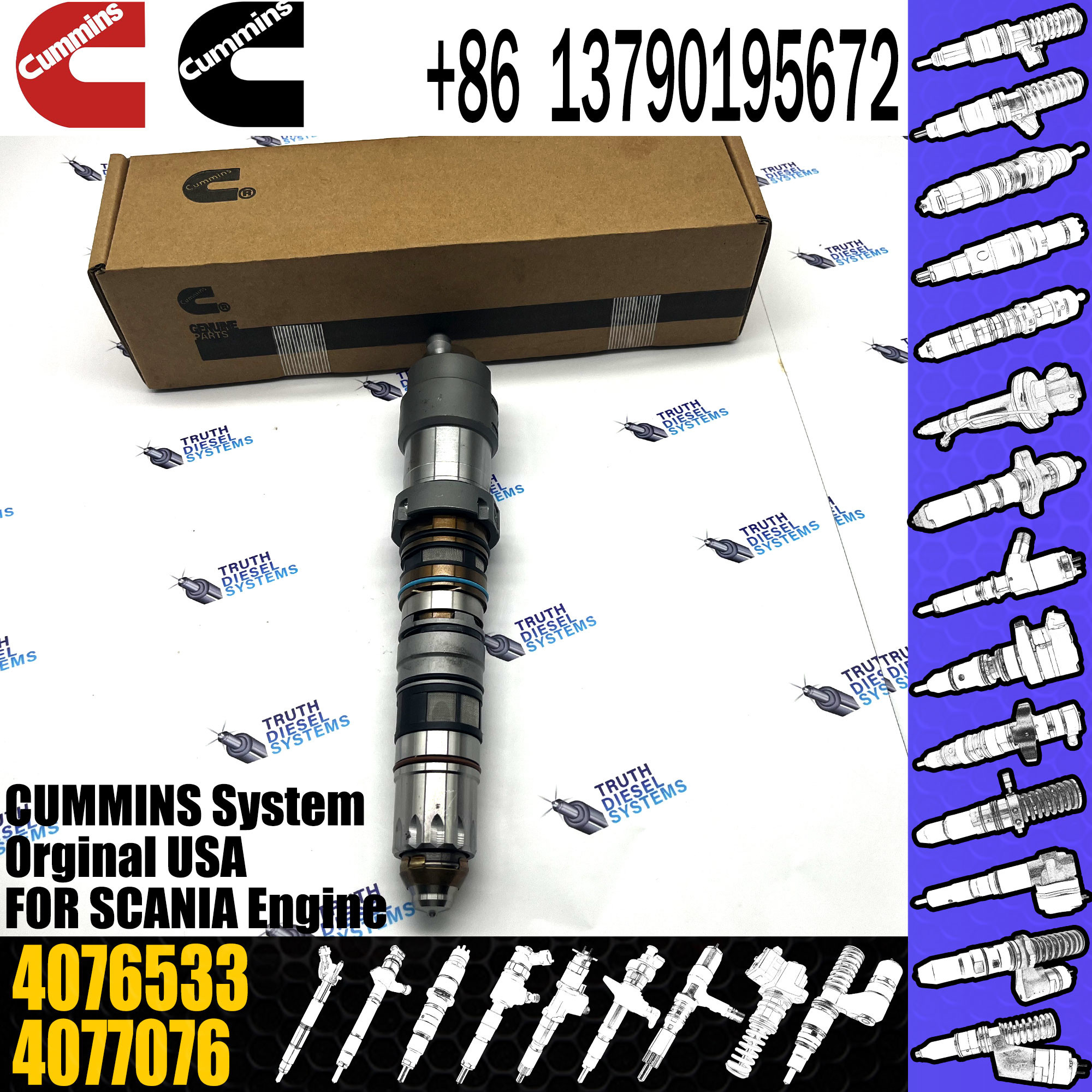 Common Rail Diesel Fuel Injector Assembly 4902827 4088431 4902828 4087889 4076533 For Cummins