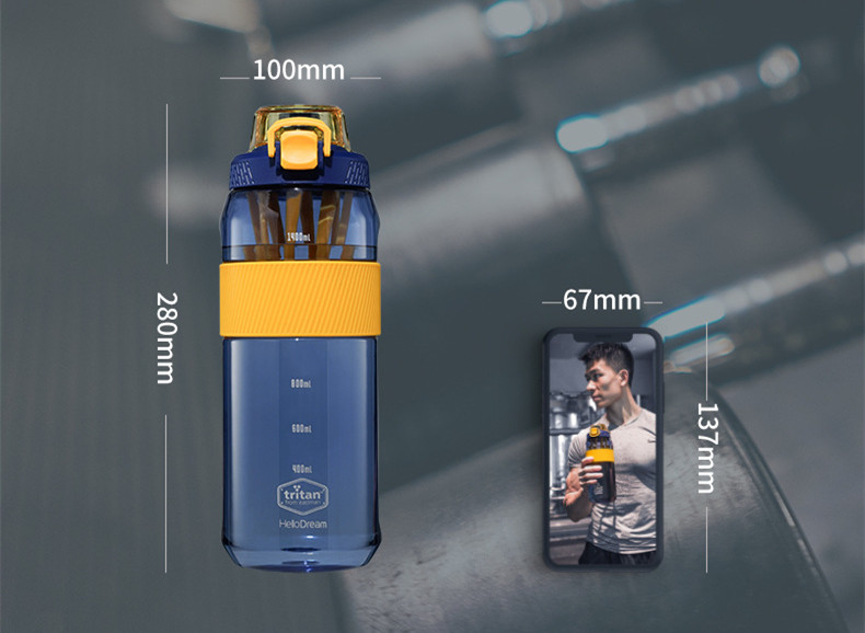 FDA Approved 64oz Clear Tritan Plastic Sport Bottles With Handle