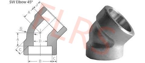 ASTM A105 Hot Dip Galvanised Forged Pipeline Fitting Socket Weld Elbow Carbon Steel
