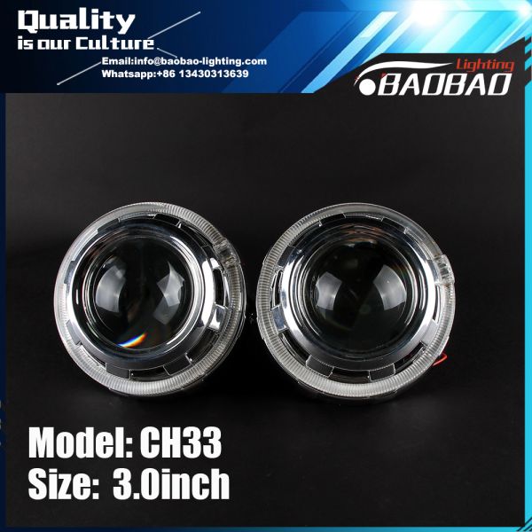 CH33 3.0inch H1 bixenon hid projector lens light with Single Crystal angel eye