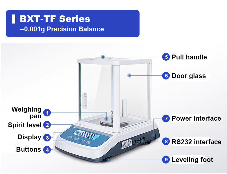 BAXIT TF5003 500g 0.1mg 0.001g Electronic Analytical Balance For Scientific Research Laboratory Digital Weighing Scale High Precision Laboratory