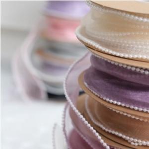 China Decoration Pearl Fishtail Yarn Ribbon Floral Flower Packaging Ribbon for Rose Flower Bouquet Making Materials 9X9X2.5 cm wholesale